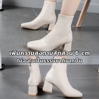 Virella รองเท้าบูทมาร์ตินสั้นผู้หญิงสไตล์เกาหลี เรียบง่าย หรูหรา สบาย ส้นหนาและนิ้วเท้าเหลี่ยม