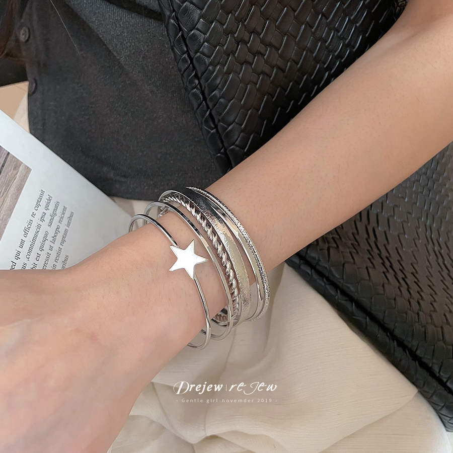 เดรช 6ชิ้นยุโรปดาวเปิดสร้อยข้อมือแฟชั่นที่เรียบง่ายอเนกประ รูปที่ 7