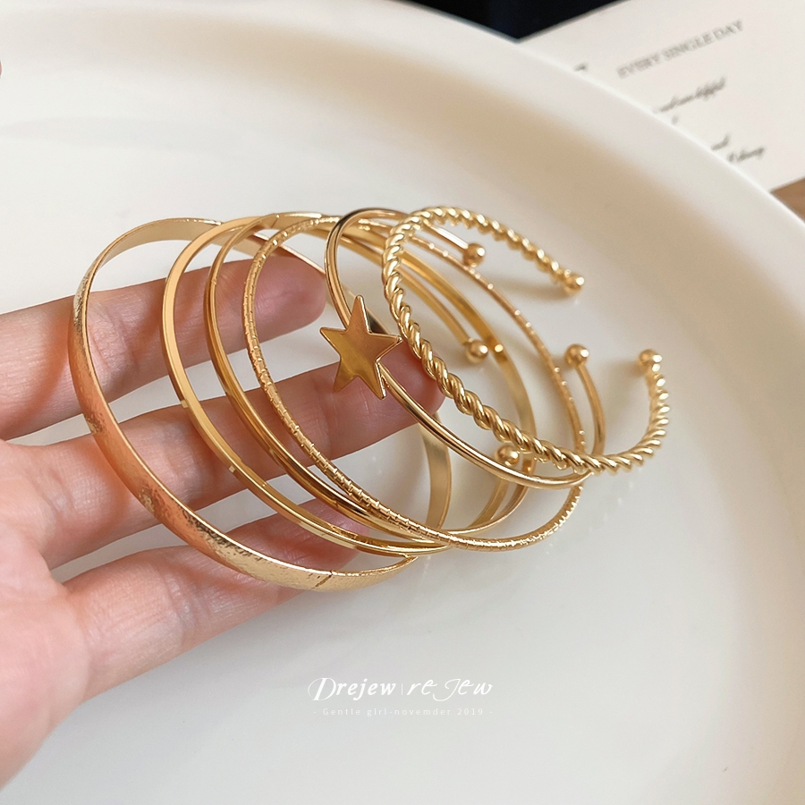 เดรช 6ชิ้นยุโรปดาวเปิดสร้อยข้อมือแฟชั่นที่เรียบง่ายอเนกประ รูปที่ 6