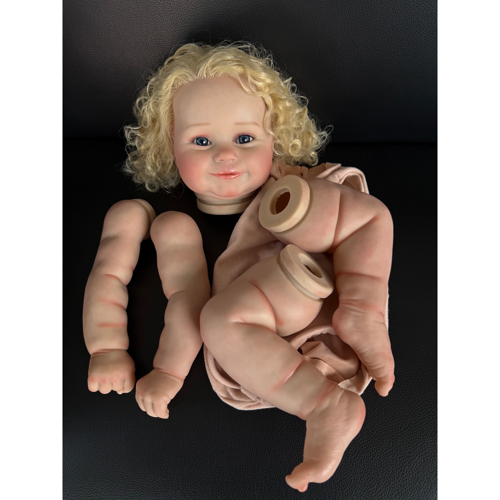 24 INCH Reborn Doll Kit Maddie with Golden Hair Handmade Diy Doll Parts ภาพจริง Bebe Reborn kit