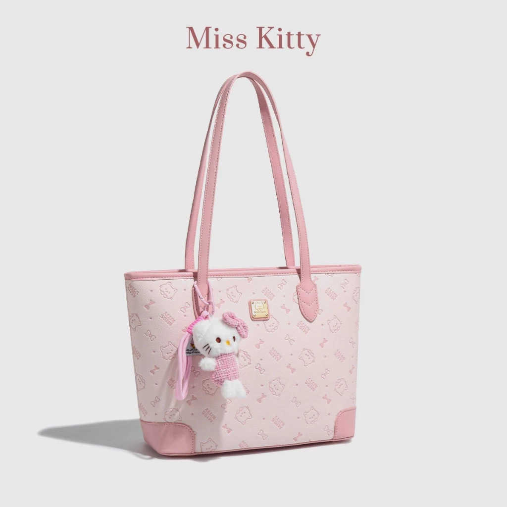 กระเป๋าสะพาย MISS KITTY สีชมพู กระเป๋าสะพายไหล่ผู้หญิง คิตตี้ กระเป๋าสะพายข้าง กระเป๋าใบใหญ่มาก กระเป๋าสะพายไหล่ thumbnail 6
