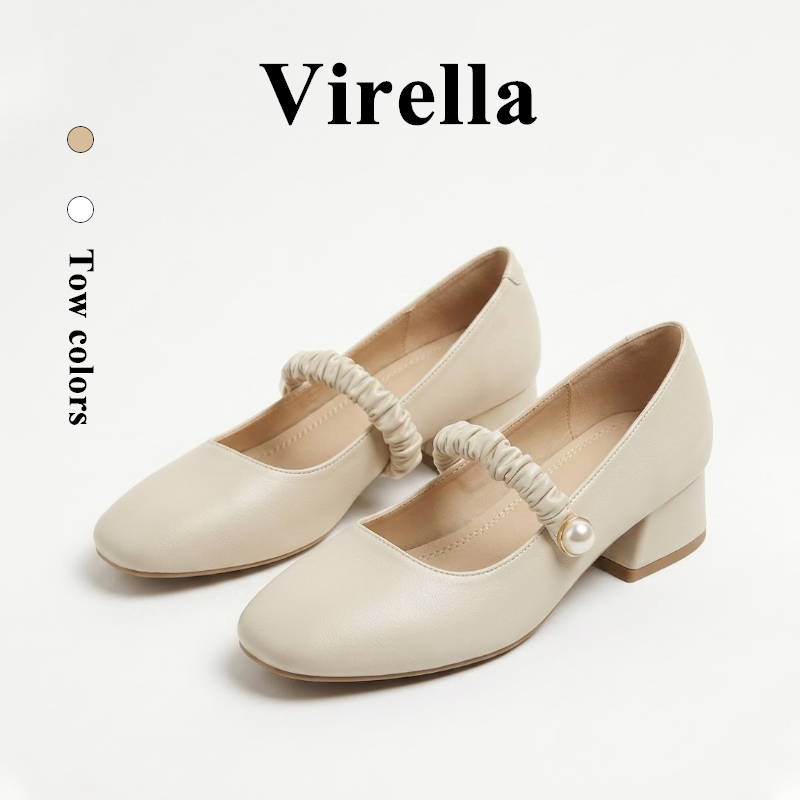 Virella รองเท้าแมรี่เจนเป็นรองเท้าสตรีที่เรียบง่ายและทันสมัย ​​สไตล์โรแมนติกฝรั่งเศสย้อนยุค สง่างามและต่ำ เหมาะสำหรับสวมใส่เป็นทางการไปทำงานทุกวัน