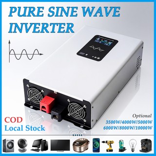 60Hz Pure Sine Wave Power Inverter 3500W/4000W/5000w/8000w/10000w DC12V/24V/48V To AC220V Car Power Supply For Outdoor Travel Inverter Adapter