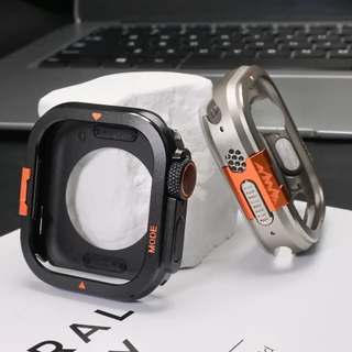 โลหะอลูมิเนียมสําหรับ iWatch Ultra 1/2/3 49 มม.Series11 10 46 มม.ผู้ชายฝาครอบป้องกันสําหรับ IWatch 9 8 7 6 5 4 SE 44/45 มม.กรอบกันชน