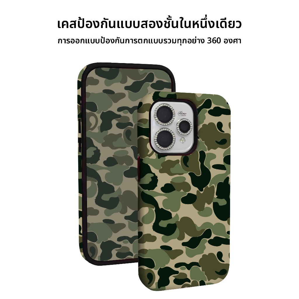 เคส OPPO Reno 16 15 15F 16 15 Pro Max 5G เคสลายพราง กันกระแทก ดีไซน์ 2-in-1 ครอบคลุมเต็มรูปแบบ กันตก เคสโทรศัพท์พรีเมียม เหมาะสำหรับคู่รัก ของใหม่ล่าสุด