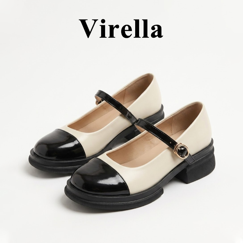 Virella รองเท้าหนังผู้หญิงสไตล์แมรี่เจนสไตล์อังกฤษที่ทันสมัยสวยงามน่ารักย้อนยุคและทันสมัยแบนและสะดวกสบายไม่เมื่อยล้าหลังจากสวมใส่ในระยะยาวเหมาะสำหรับสวมใส่มืออาชีพหรือชุดพิธีการ