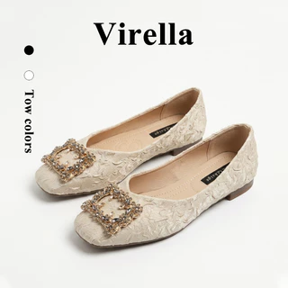 Virella รองเท้าส้นแบนประดับเพชรสไตล์แฟรี่สำหรับผู้หญิงในช่วงฤดูร้อนปี 2025 รุ่นใหม่ฤดูใบไม้ผลิและฤดูใบไม้ร่วง