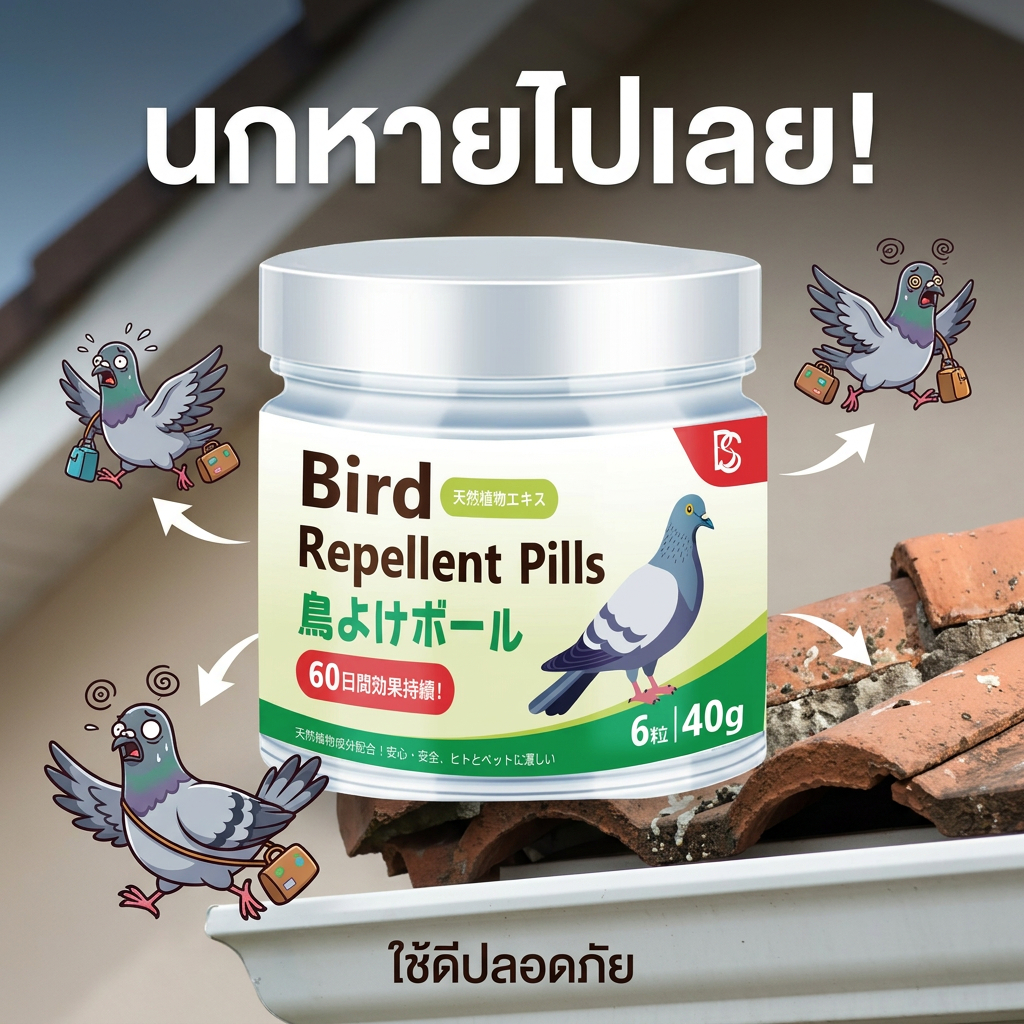 🦜สินค้าพร้อมส่ง🦜-MM-ไล่นก ก้อนไล่นกพิราบ การกำจัดที่มีประสิทธิภาพและยาวนาน ก้อนไล่นก ก้อนไล่นกพิราป ซื้อ 1 แถม 1