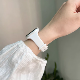 สายซิลิโคนสําหรับ Apple Watch band ผู้หญิง Slim Thin Series Ultra 11/10/9/8/7/6/5/4/3/2/1 SE 38 มม.40/41/42/44/45 มม.46 มม.49 มม.