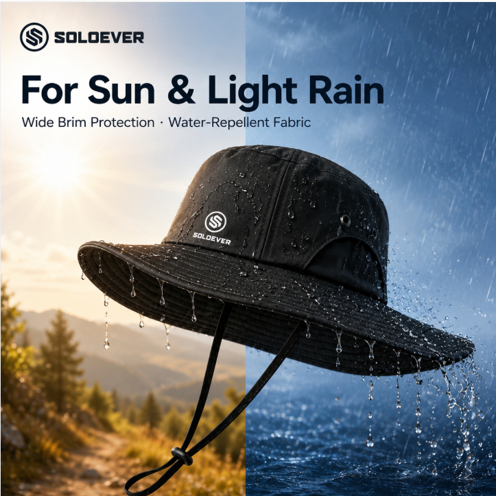 【TH Delivery】SOLOEVER Hats หมวกบังแดดปีกกว้าง หมวกบังแดด หมวกเดินป่า  UPF50+ พับได้ สําหรับเดินป่า ตกปลา เล่นเซิร์ฟ
