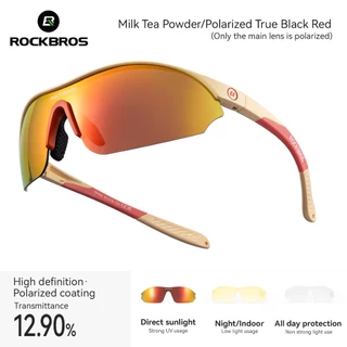 【พร้อมส่ง】ROCKBROS กีฬาแว่นกันแดดโพลาไรซ์กันลมป้องกันรังสียูวีขี่จักรยานแว่นตาสําหรับวิ่งเดินป่าตกปลา