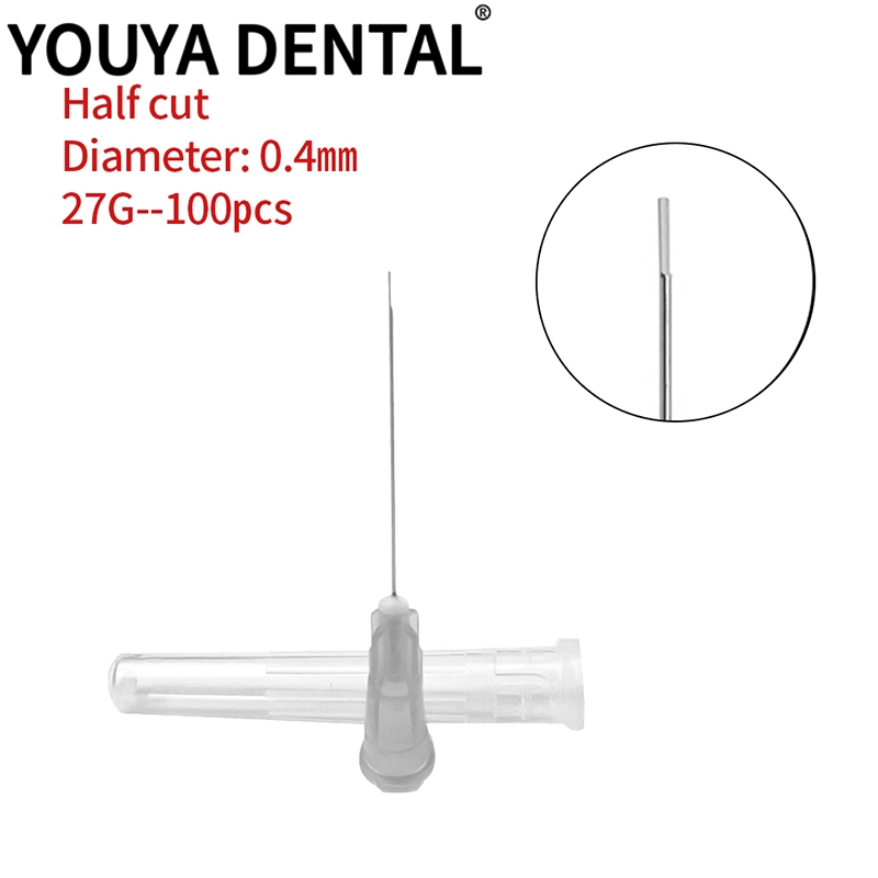 100 ชิ้น/ถุง Endo ชลประทานเข็มเคล็ดลับ 30G 27G 25G End-ปิดด้านข้างหลุม Endo Syringe เคล็ดลับ