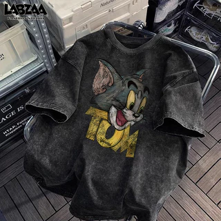 【จัดส่งจากกรุงเทพฯ】LABZAA ใหม่ล่าสุด✨เสื้อยืดลาย คอกลมฤดูร้อน โอเวอร์ไซซ์ ใส่สบาย YG1412