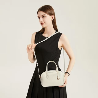 BOSTANTEN Mini Speedy Bag กระเป๋าสะพายไหล่ผู้หญิง กระเป๋า Tote ขนาดเล็ก จุของได้พอดี กระเป๋าถือแฟชั่น สไตล์เกาหลี เรียบหรู ใช้งานได้ทุกวัน