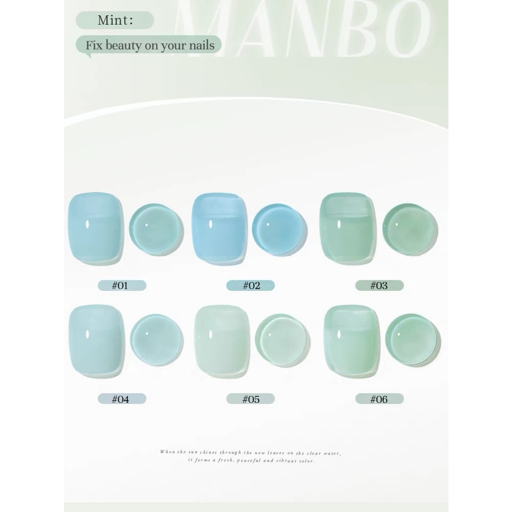 MIANEL Mint Mambo Blue-Green Soak-Off UV LED Gel Nail Polish 2026 Summer Sheer เป็นที่นิยม Milky Professional Salon ใช้