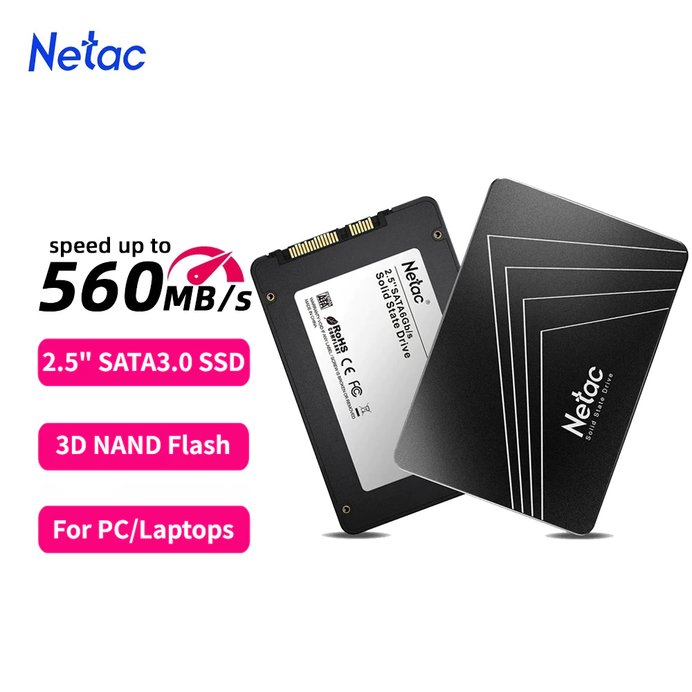 Netac 120GB SSD ภายใน 2.5 นิ้ว SATAIII 6GB/s Solid State Drive สําหรับแล็ปท็อปพีซีจัดเก็บข้อมูลภายใน