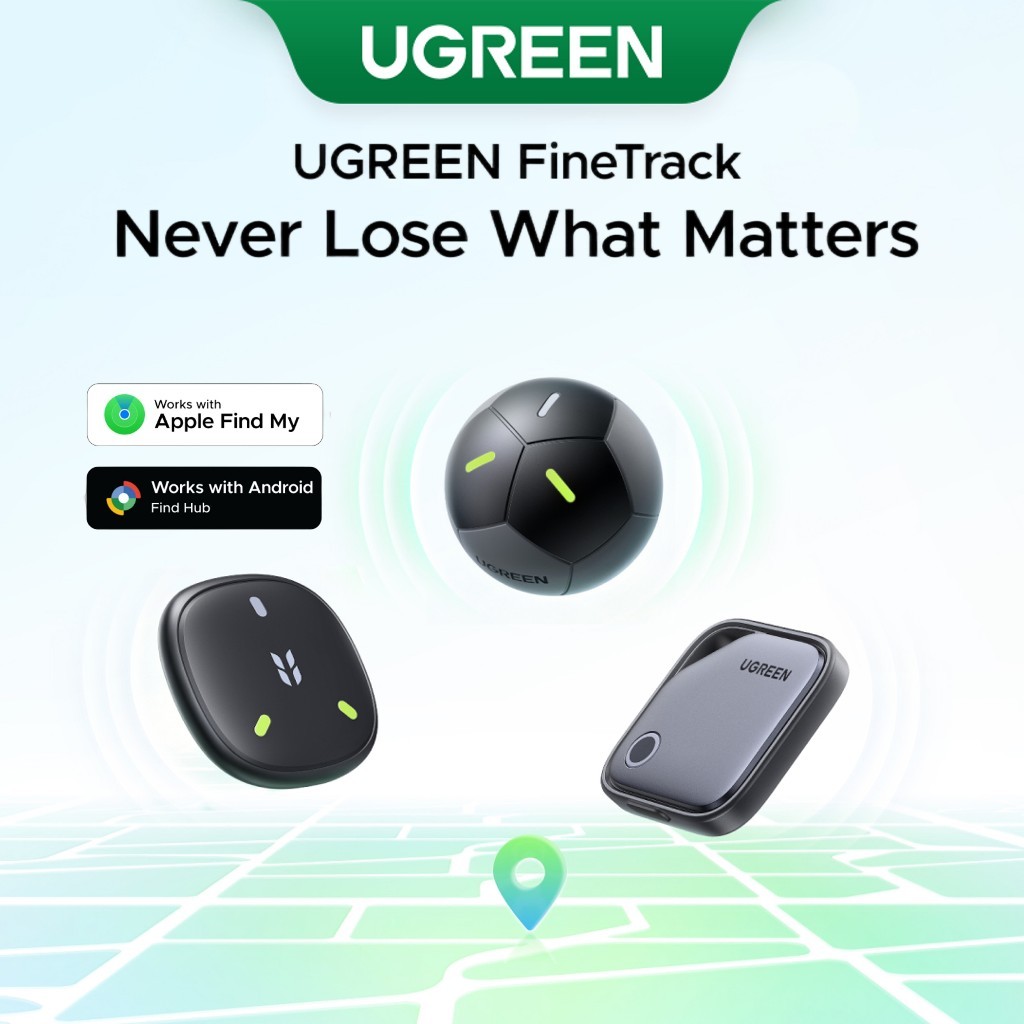 UGREEN อุปกรณ์ติดตามตำแหน่ง FineTrack การออกแบบฟุตบอล Anti Lost Bluetooth5.0 Finder Tracker Finder IP68 กันน้ํา Locator เข้ากันได้กับ iOS