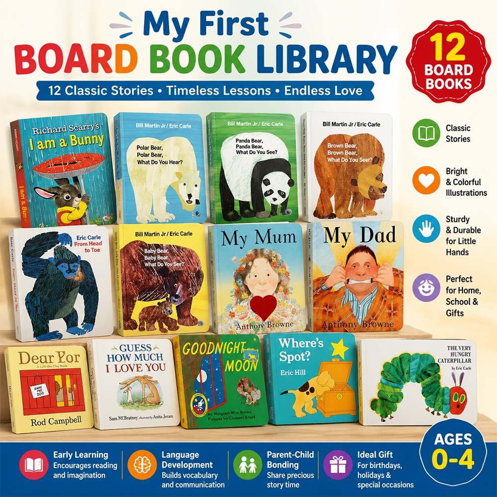 The Very Hungry Caterpillar / My Dad My Mum / Brown Bear / วันนี้จันทร์ Children Board Books Series หนังสือเพื่อการศึกษาภาษาอังกฤษเด็กวัยหัดเดินการเรียนรู้ Essential