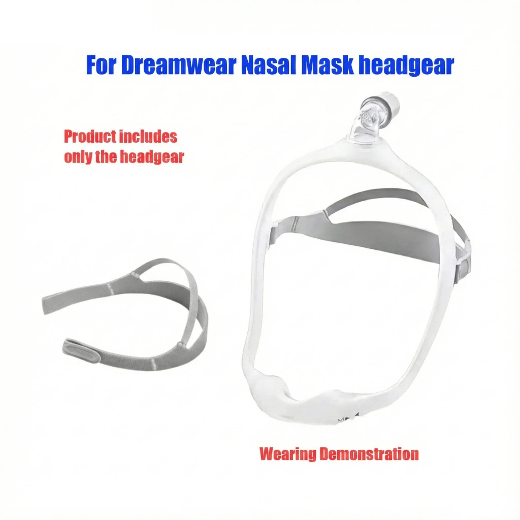 Dreamwear หมอนจมูก Ventilator แถบคาดศีรษะ CPAP หน้ากากเปลี่ยนแถบคาดศีรษะปรับ Breathable สายคล้องคอเห