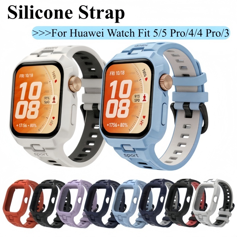 สายรัด TPU แบบบูรณาการสําหรับนาฬิกา Huawei Fit 5 5 Pro 3 4 4 Pro เปลี่ยนสร้อยข้อมือสําหรับ Huawei สมาร์ทนาฬิกา Fit3 Fit 4 Fit4 Pro Fit5 Pro สายรัดข้อมือ