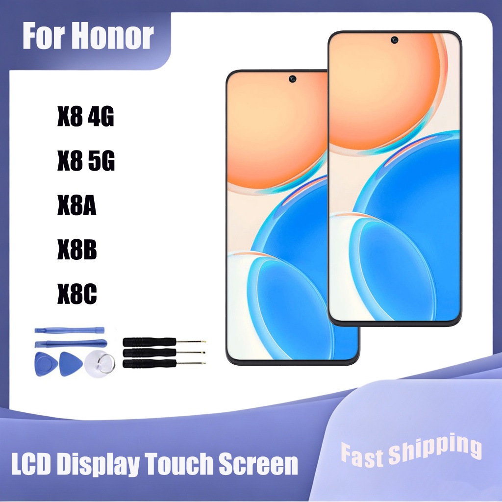 สําหรับ Honor X8 4G X8 5G X8A X8B X8C จอแสดงผล LCD Touch Screen Digitizer Assembly Replacement Parts