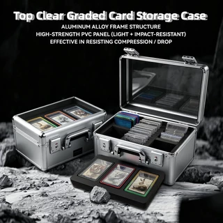 สําหรับ PSA สําหรับ CGC สําหรับ BGS TCG 35PT Top Clear Graded การ์ดกล่องเก็บอลูมิเนียมกรณีโลหะผู้ถือป้องกันสามารถถือ 55 Slats Dual TSA ล็อค Organizer