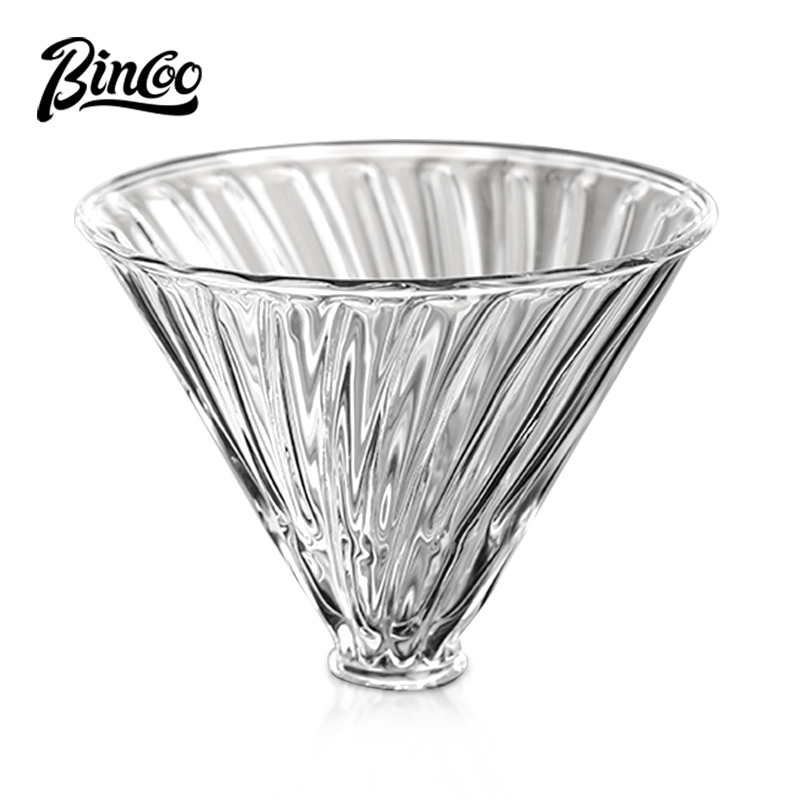 Bincoo Coffee Filter Cup Glass Filter Cup V60 Filter Hnad brewed Funnel Coffee Utensil