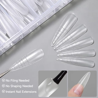 UR SUGAR 240 ชิ้นเจลนุ่มเล็บยาวเคล็ดลับพร้อมคู่มือสาย Full Matte เล็บปลอมภาษาฝรั่งเศสคําคลุมทั้งหมดหลายรูปร่างกดบนเล็บ Extensions Salon เครื่องมือ