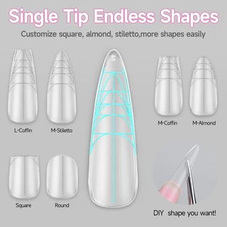 UR SUGAR 240 ชิ้นเจลนุ่มเล็บยาวเคล็ดลับพร้อมคู่มือสาย Full Matte เล็บปลอมภาษาฝรั่งเศสคําคลุมทั้งหมดหลายรูปร่างกดบนเล็บ Extensions Salon เครื่องมือ