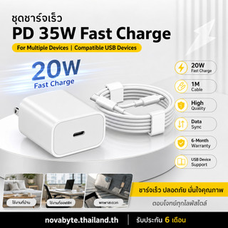 Foxconn หัวชาร์จเร็ว 20W พร้อมสาย USB 1ม. ชาร์จไว ซิงค์ข้อมูลได้ สายทองแดงแท้ กันรบกวน รับประกัน 6เดือน