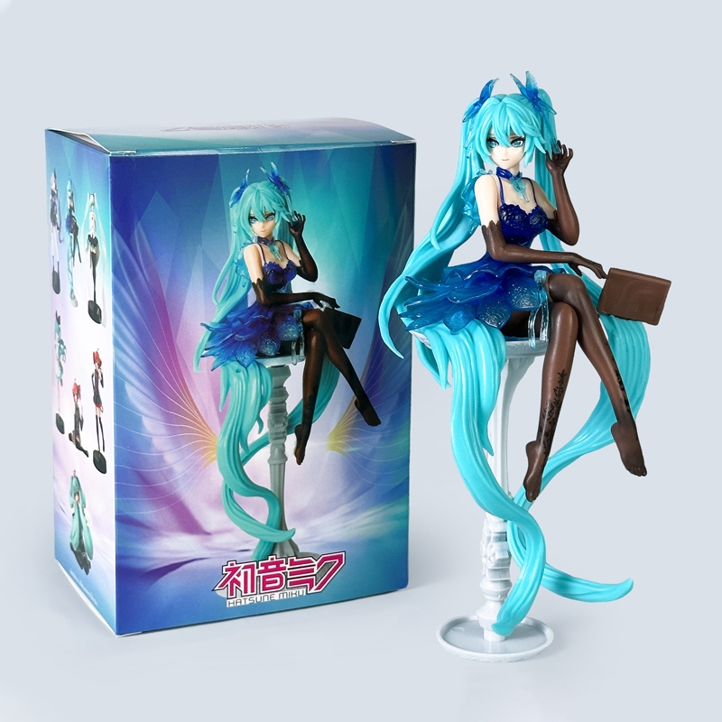 20.5 ซม.ญี่ปุ่นอะนิเมะ Hatsune Miku Eternal Night ACGN ร้องเพลงสาวรุ่น Pvc Action Figure รูปปั้นคอลเลกชันตุ๊กตาของเล่นตกแต่งห้องของขวัญ