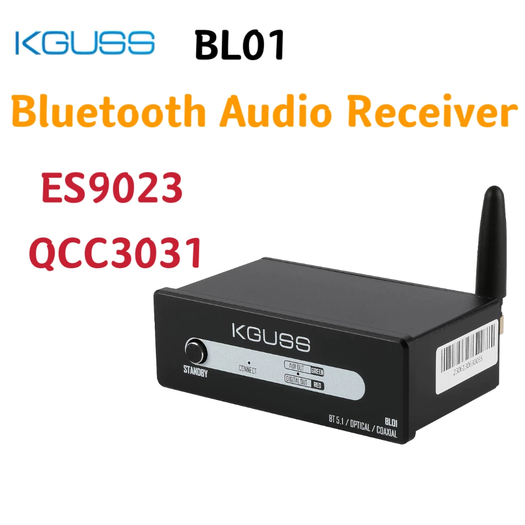KGUSS BL01 เครื่องรับสัญญาณเสียงบลูทูธไฮไฟ Fever QCC3031 Lossless ถอดรหัส APTX HD