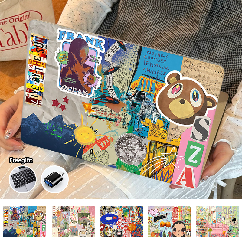 Vintage Patchwork พิมพ์สําหรับ Macbook Neo 13 นิ้ว A3404 Pro 14 นิ้ว M5 A3434 A3426 A3427 Air 13.6 นิ้ว M5 A3449 Air 15 A3448 M5 Pro16 Air M4 M3 M2 A13 A3 A3 A2