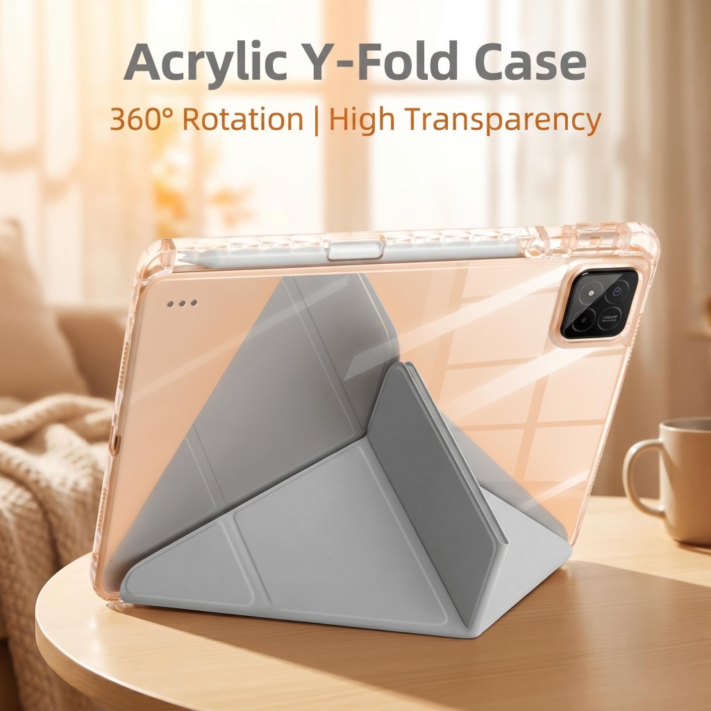 ลุง Y-Fold เคสแท็บเล็ตสําหรับ iPad A16 11th 2025 / 10th Gen / Air 6 M2 / Air 13 M3 / Air 4 5 / Pro 11 / 12.9 Mini 7 6– ขาตั้งแบบพับได้ฝาครอบป้องกัน Auto Wake / นอนหลับ