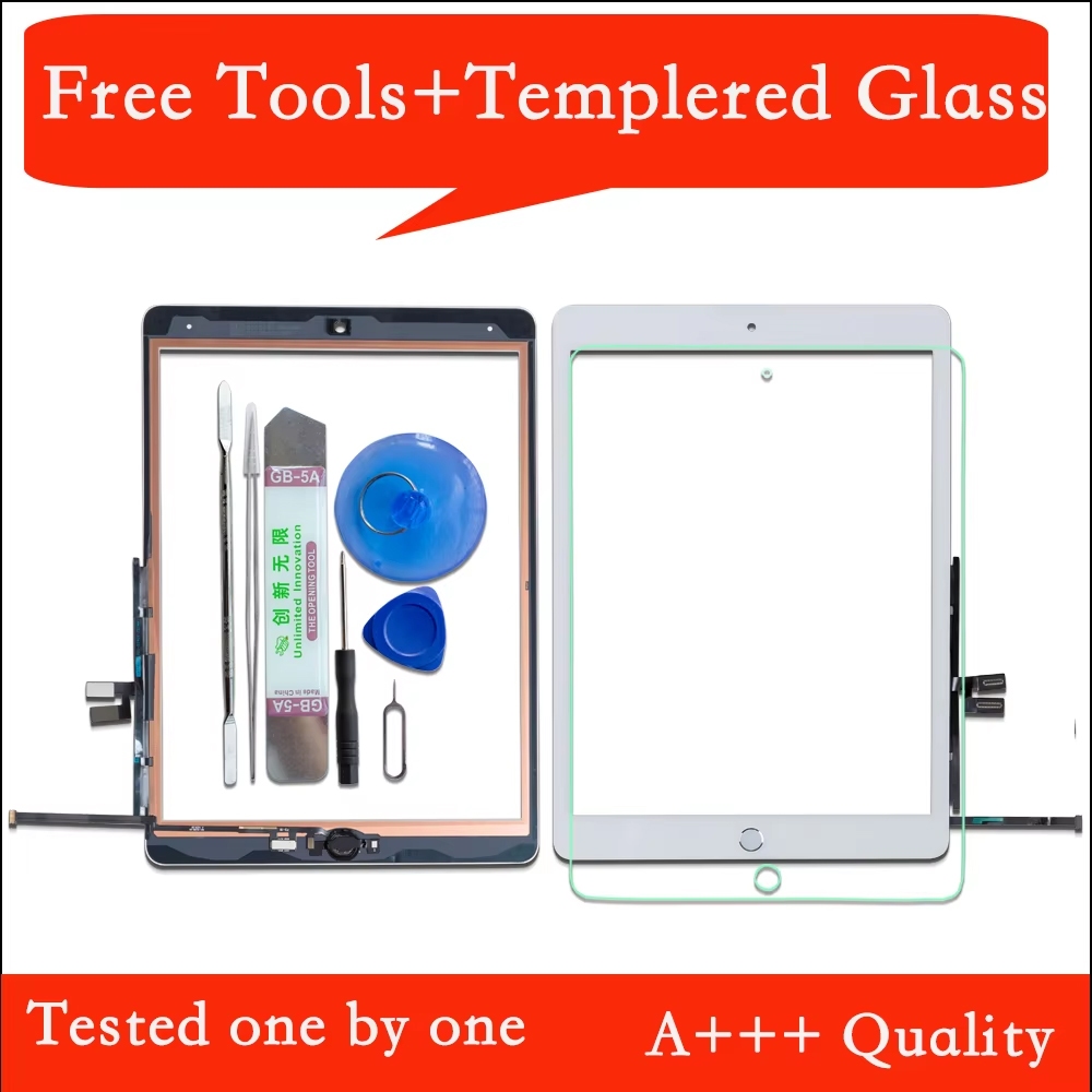 10.2 "สําหรับiPad 9 Touch Screen Digitizer Glass 2021 A2602 A2603 A2604 A2605 ปุ่มบ้านและสายFlex + เครื่องมือ + กระจกนิรภัย