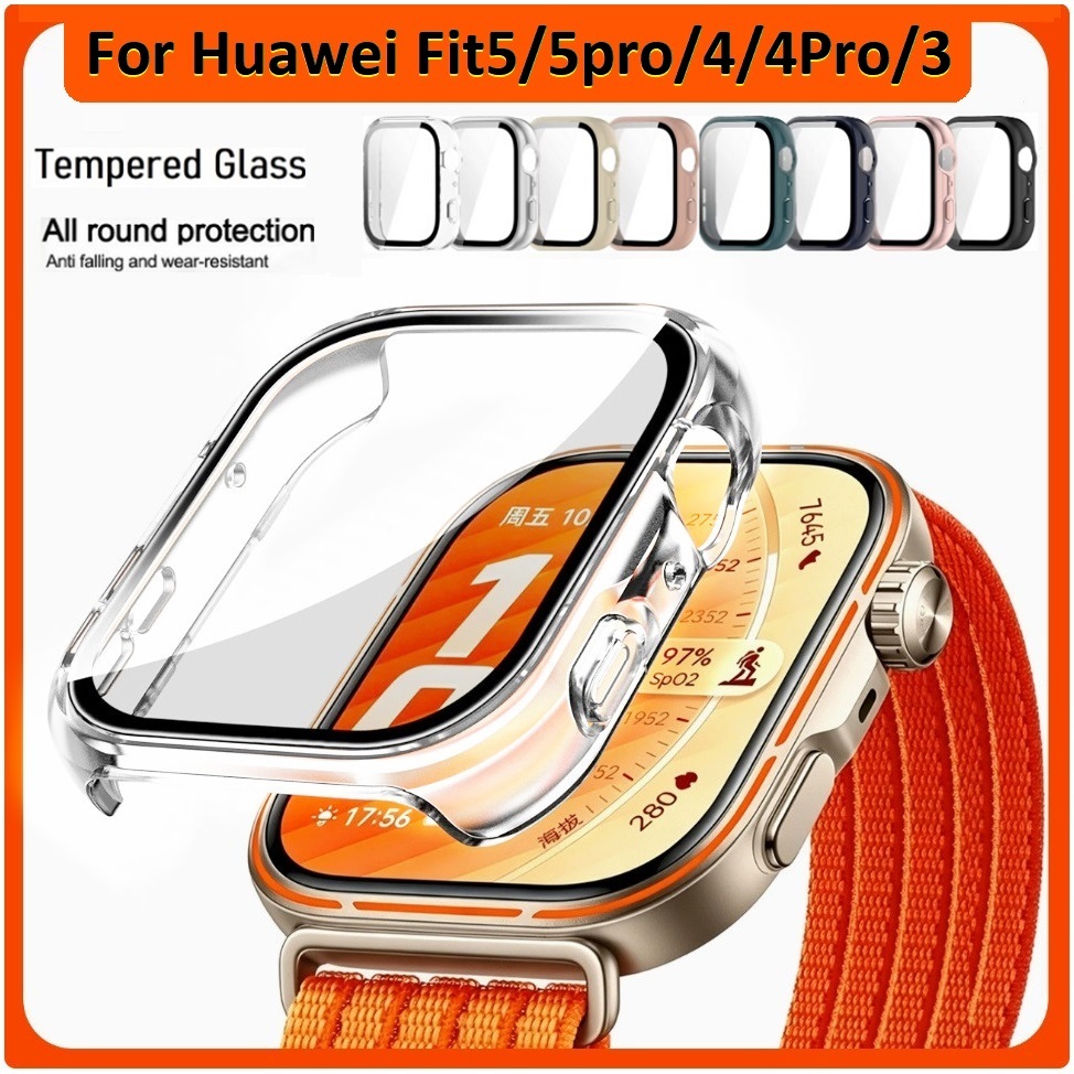 กระจกนิรภัยสําหรับ เคส Huawei Watch Fit 5 Case PC Huawei watch Fit 5 Pro เคส Protector เคส Huawei wa