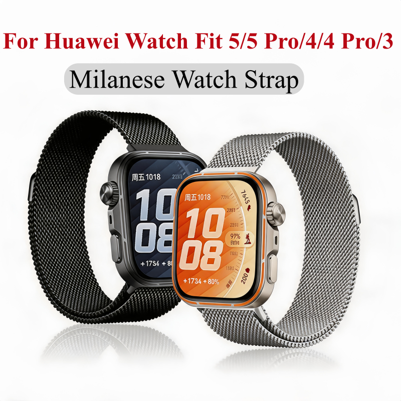 สายสแตนเลสสําหรับ Huawei Watch Fit 5 5 Pro Fit 4 4 Pro Fit 3 สายคล้องคอโลหะสําหรับนาฬิกา Huawei Fit4 Pro Fit4 Fit3 Fit5 Pro