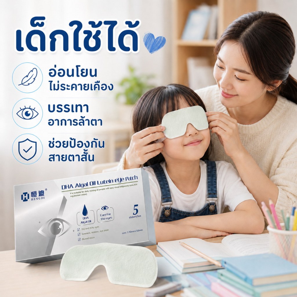 HengDi แผ่นเจลปิดตา ผ้าปิดตา 5ชิ้น/กล่อง เด็กใช้ได้ อ่อนโยนไม่ระคายเคือง บรรเทาตาเมื่อย ป้องกันสายตาสั้น eye mask