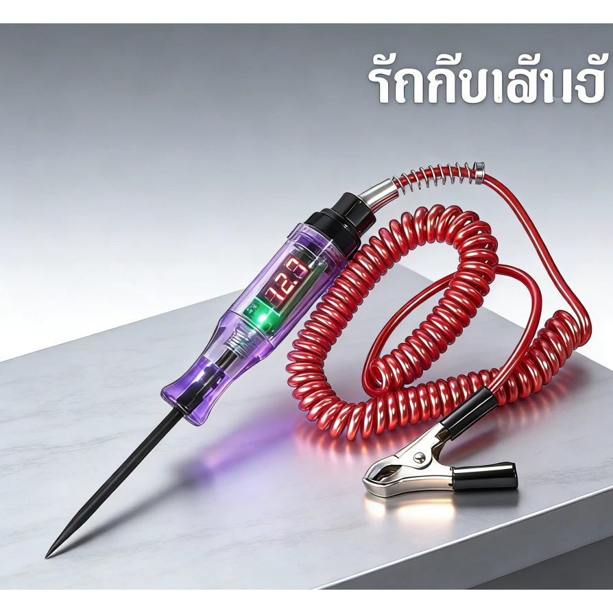 12V 24V DC เครื่องทดสอบวงจรแรงดันไฟฟ้า รถบรรทุก จอแสดงผลดิจิตอล โพรบยาว ปากกาหลอดไฟ เครื่องมือวิเคราะห์รถยนต์ คุณภาพสูง