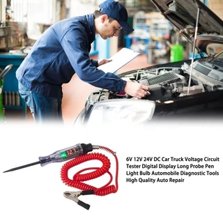 12V 24V DC เครื่องทดสอบวงจรแรงดันไฟฟ้า รถบรรทุก จอแสดงผลดิจิตอล โพรบยาว ปากกาหลอดไฟ เครื่องมือวิเคราะห์รถยนต์ คุณภาพสูง