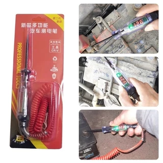12V 24V DC เครื่องทดสอบวงจรแรงดันไฟฟ้า รถบรรทุก จอแสดงผลดิจิตอล โพรบยาว ปากกาหลอดไฟ เครื่องมือวิเคราะห์รถยนต์ คุณภาพสูง