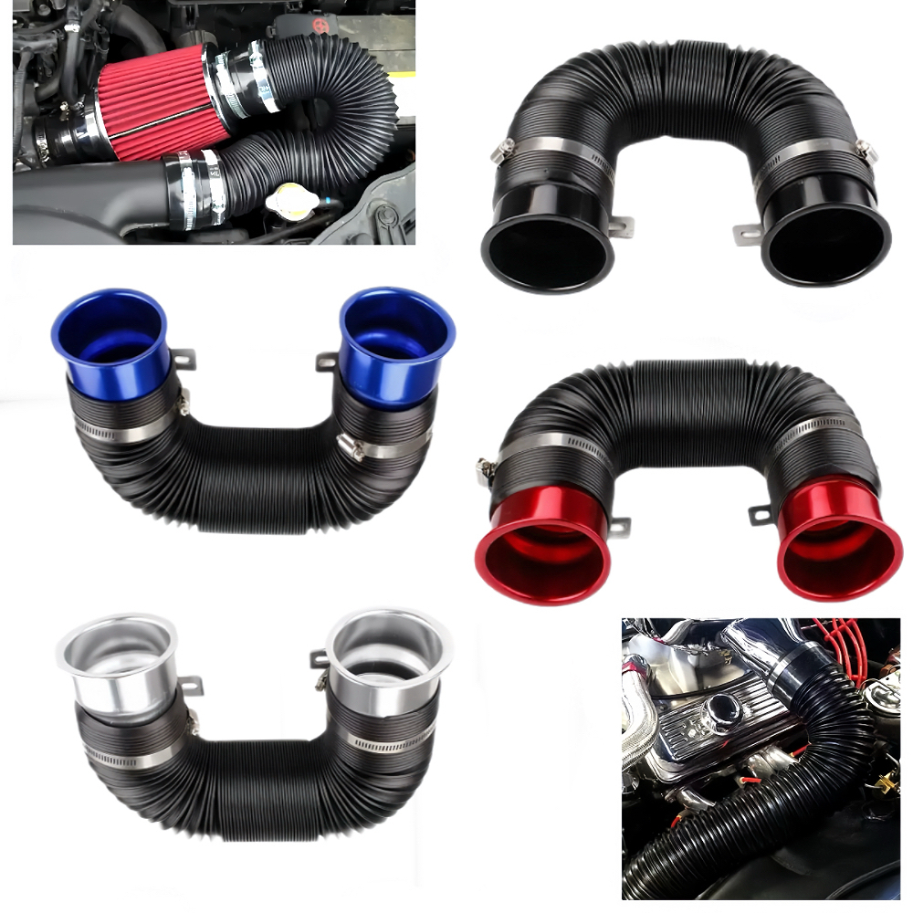 76 มม./3 นิ้ว Universal ยืดหยุ่นเครื่องยนต์รถเย็น Air Intake ท่อ Inlet Ducting Feed Tube ท่อเชื่อมต่อและเบรค