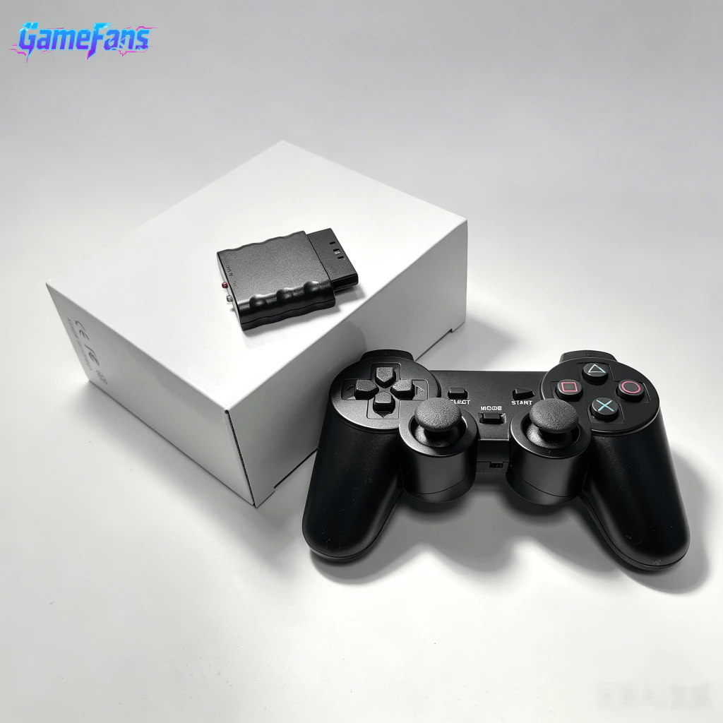 PS2 คอนโทรลเลอร์เกมไร้สายบรรจุภัณฑ์กล่องสี Retro Nostalgic Original Alternative