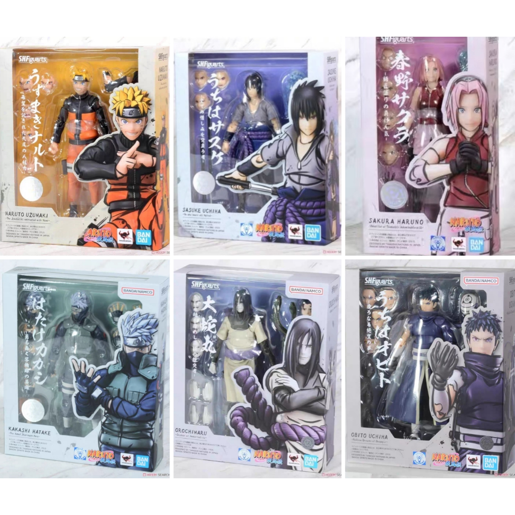 BANDAI SHF NARUTO UZUMAKI SASUKE UCHIHA SAKURA HARUNO KAKASHI HATAKE OROCHIMARU OBITO UCHIHA Action 