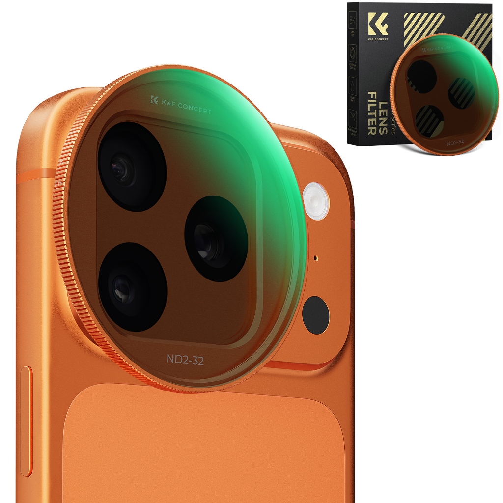 K&F Concept Snap-On ND2-32 Filter สําหรับ iPhone 17 Pro & Pro Max, 11.2g ตัวกรองเลนส์ ND น้ําหนักเบา