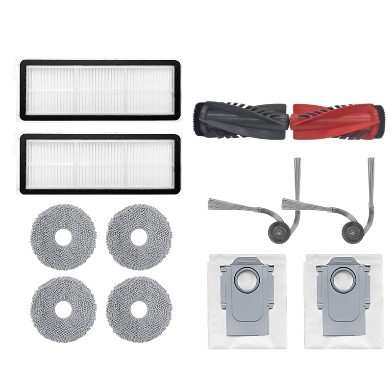 แปรงหลัก/แปรงด้านข้าง/ม็อบ/ถุงเก็บฝุ่น/หน้าจอกรองเข้ากันได้กับ Roborock Qrevo S5V/Qrevo S5A/Qrevo Cu
