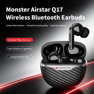 Monster Q17 บลูทู ธ 6.0 หูฟัง แอป เอฟเฟกต์เสียงที่ปรับแต่งได้คุณภาพสูงสุด ๆ หูฟังสําหรับเล่นเกมกลางแจ้งกันน้ําและกันเหงื่อแบ