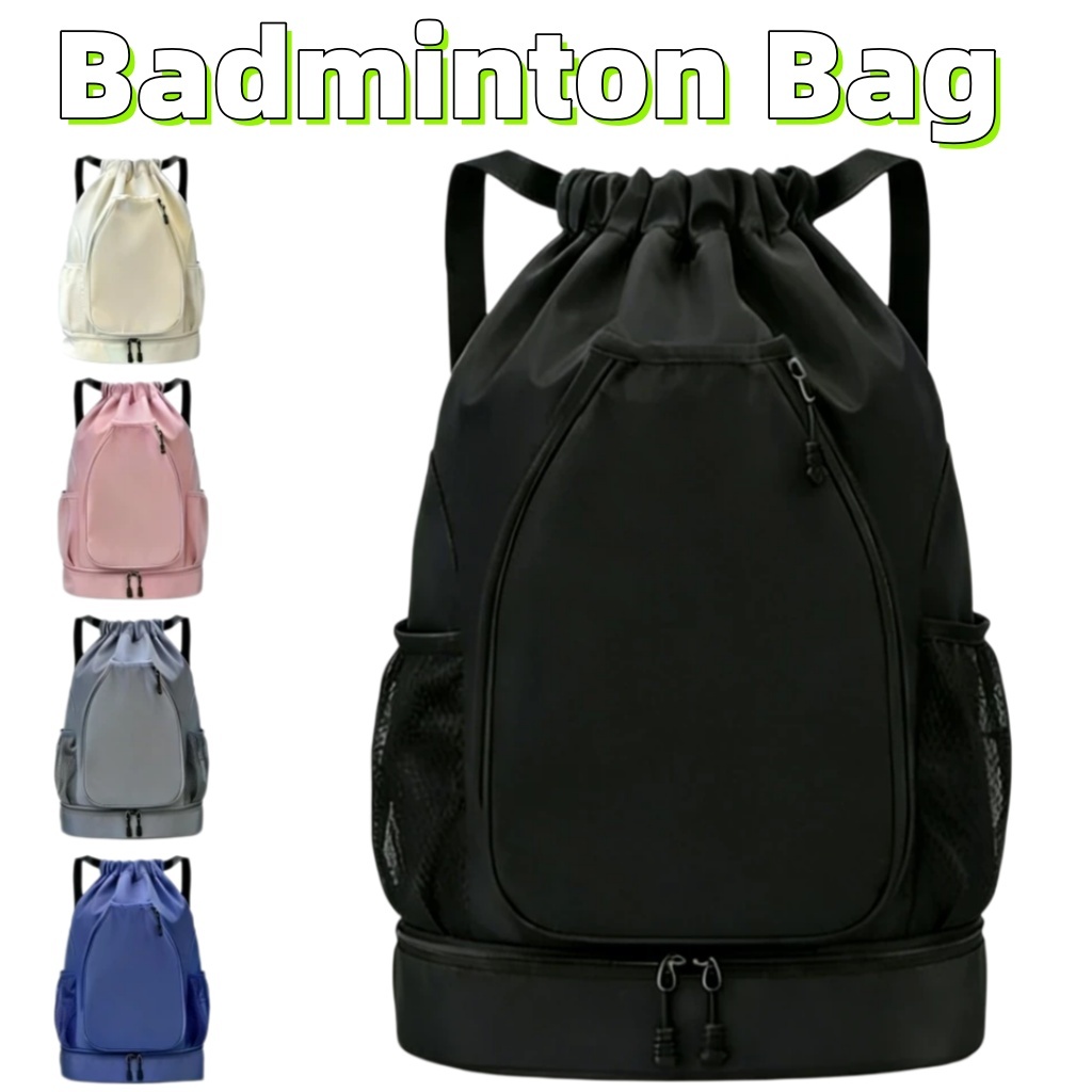 กันน้ำ Badminton Bag ความจุมาก สามารถใส่รองเท้าและอุปกรณ์ฟิตเนสได้ ใช้ได้กับยิมแ