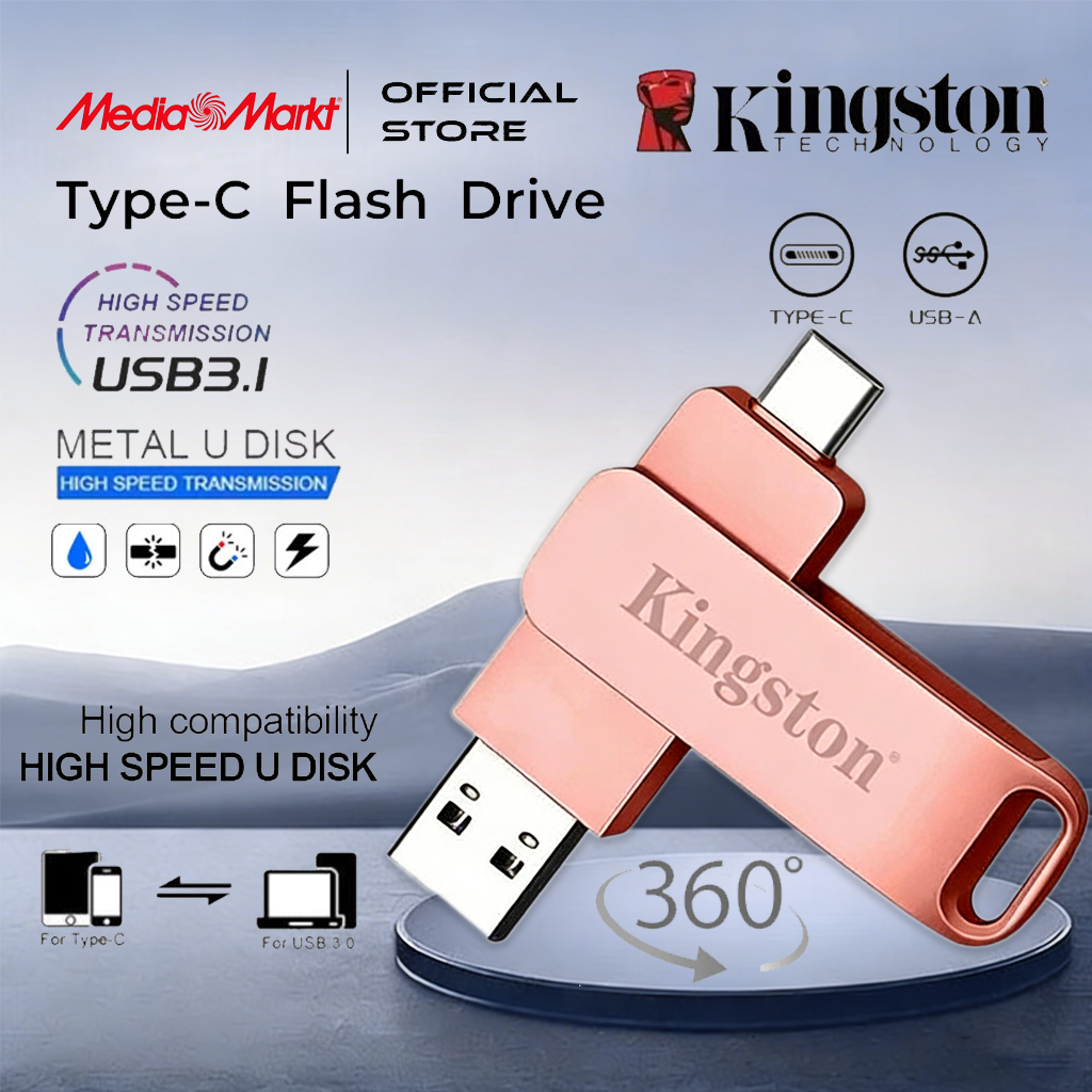 【รับประกัน 5 ปี】 U Disk 2TB USB3.2 Type-c 4 in 1กันน้ํา Kin/g/s/to/n ความเร็วสูง แฟลชไดรฟ์ แฟลชไดรฟ์โลหะ flashdrive Pendrive 3.2 OTG i/o/s flashdisk