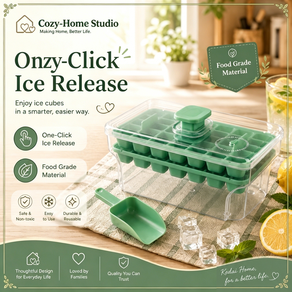 34 Grid ICE Cube Maker Mould ICE Cube ถาดพร้อมฝาปิดด้านบน Silikon Dulang Ais Dengan Penutup